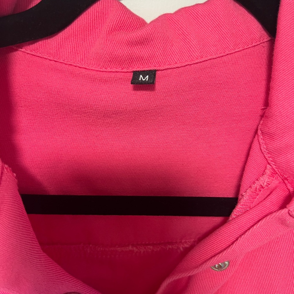 Pink Button-Up Romper - Picture 2 of 4